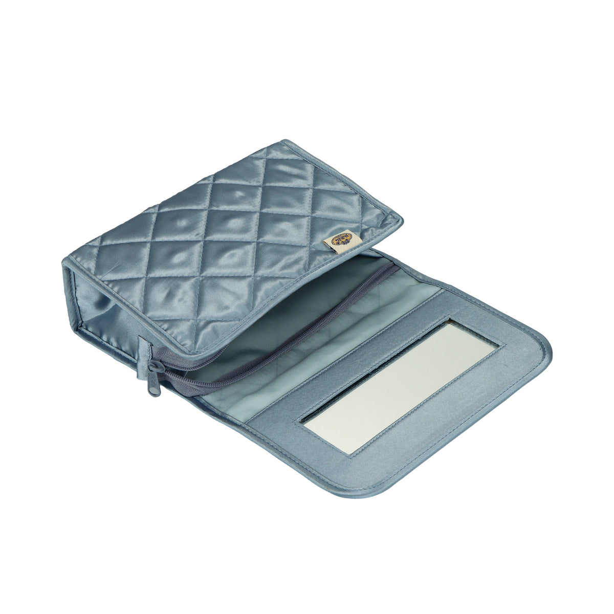 กระเป๋าเครื่องสำอาง Satin พร้อมกระจก ไซส์ L