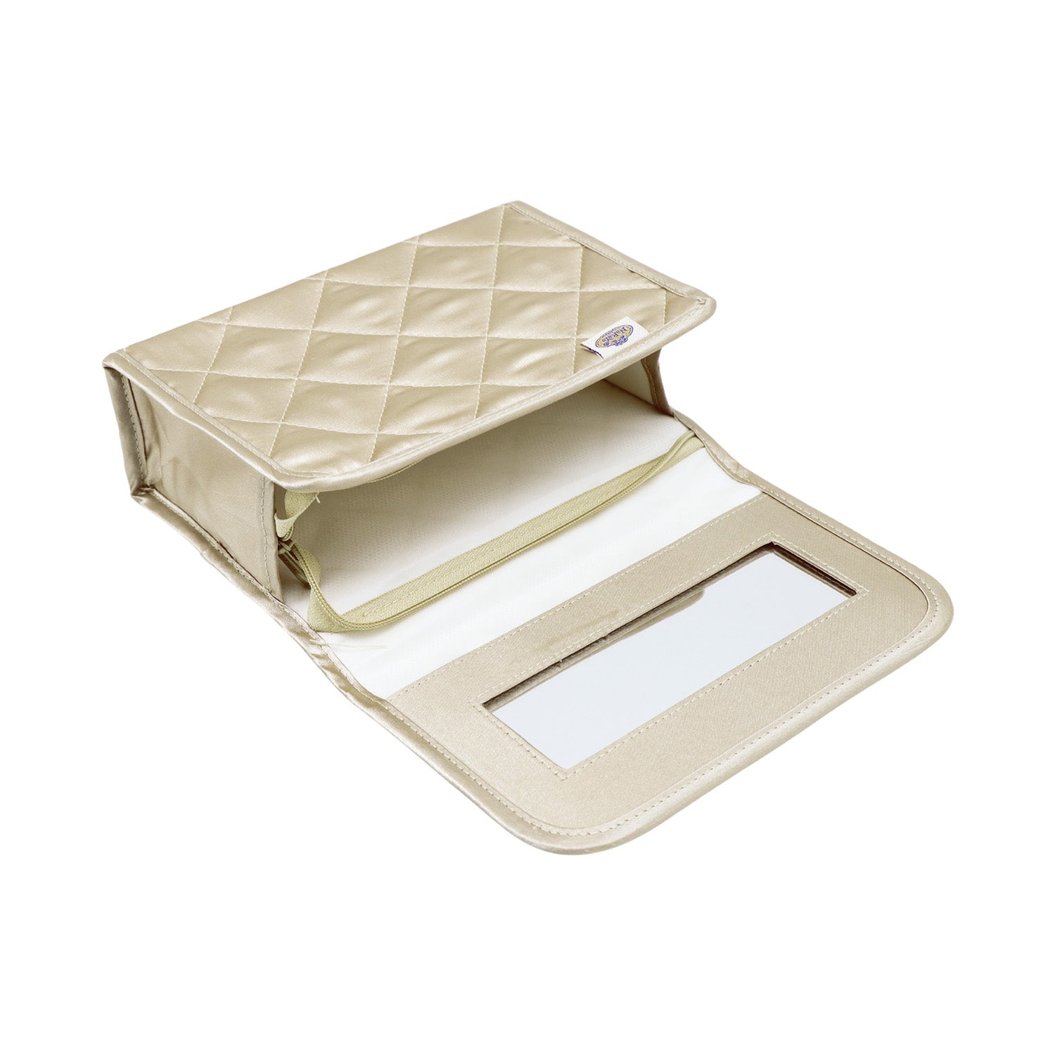 NaRaYa Satin Cosmetic Bag With Mirror L - NaRaYa