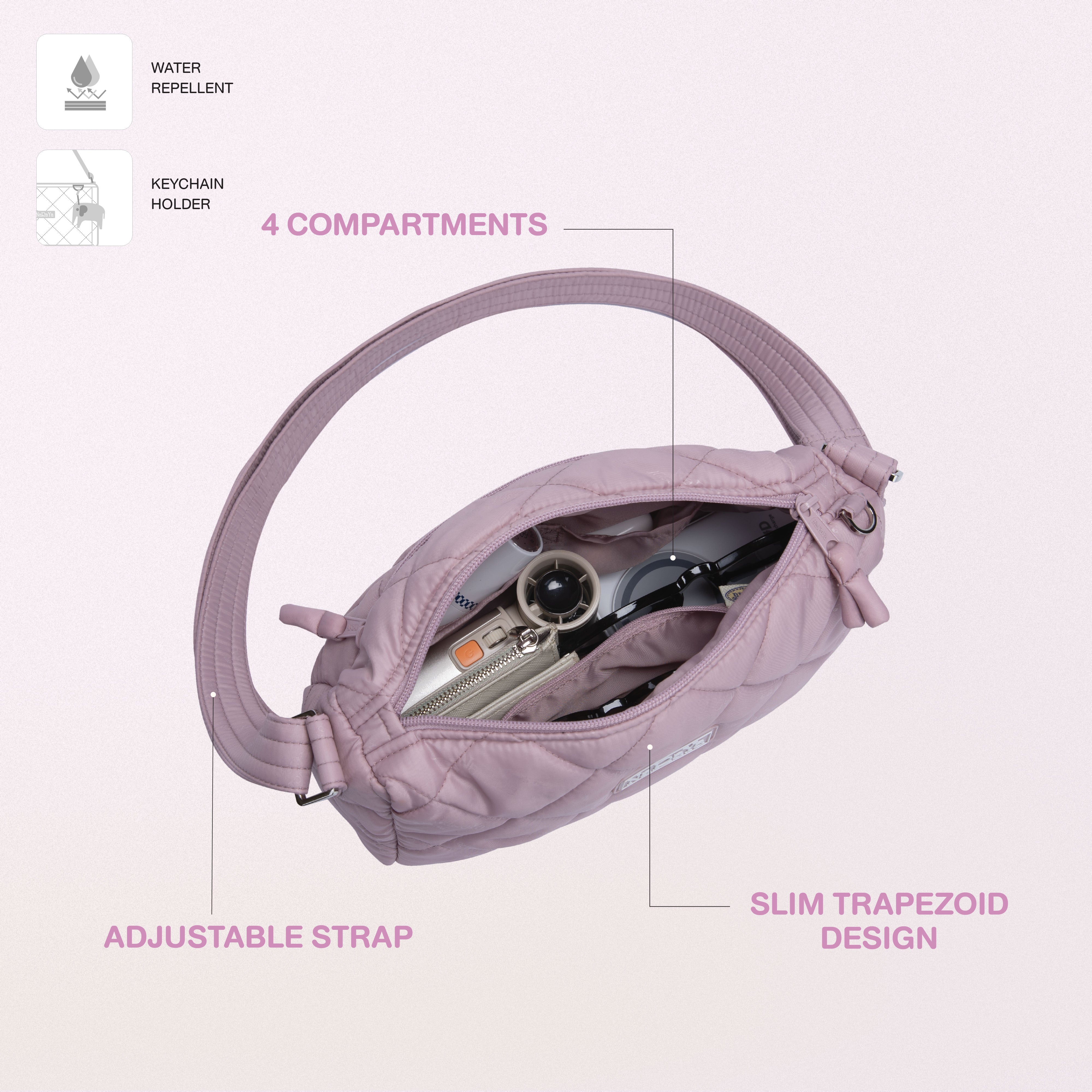 กระเป๋าสะพายข้างทรงสลิม Bubble Up