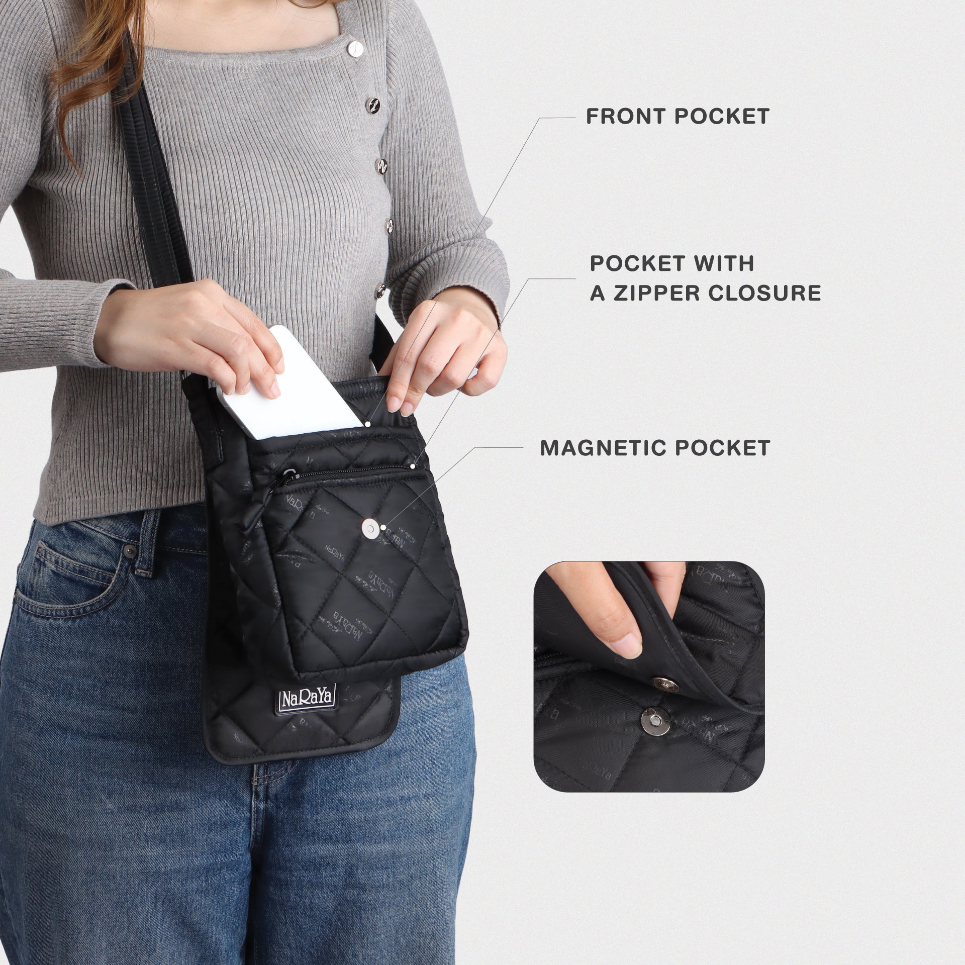 NaRaYa Bubble Up Vertical Flap Crossbody Bag