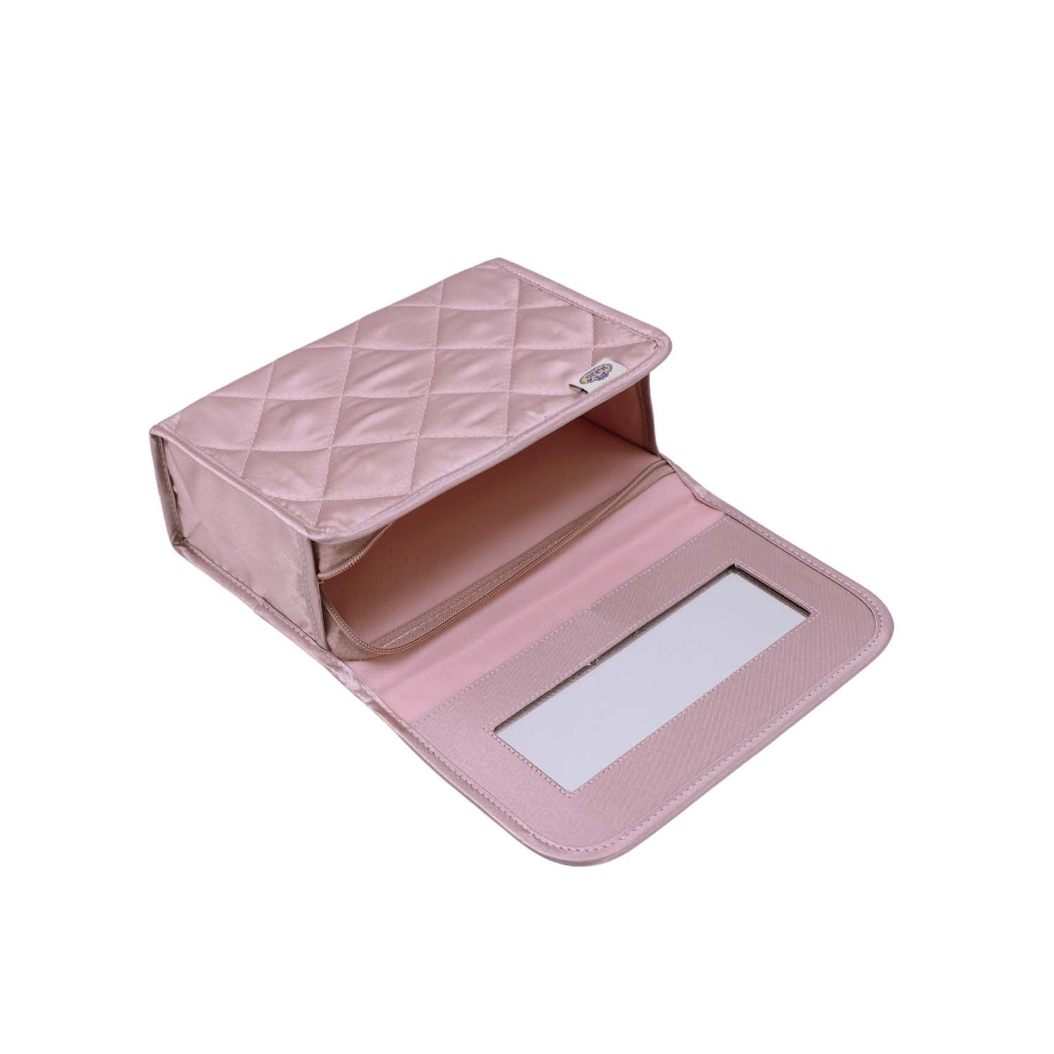 NaRaYa Satin Cosmetic Bag With Mirror L - NaRaYa