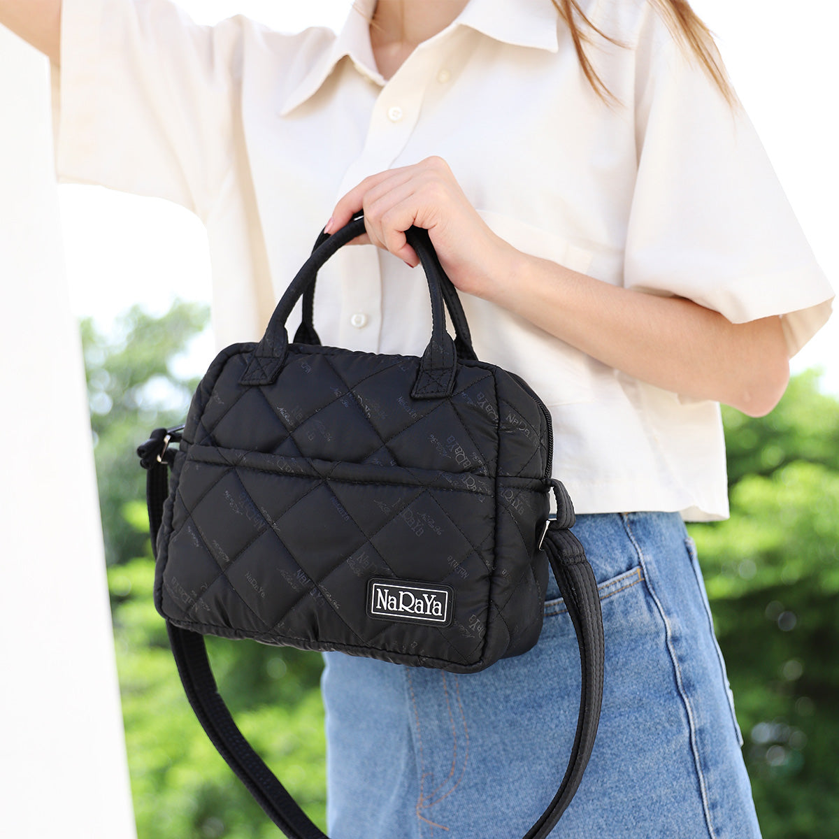 THB shop online Naraya handbag pastel dot printed pattern sling bag -   THB