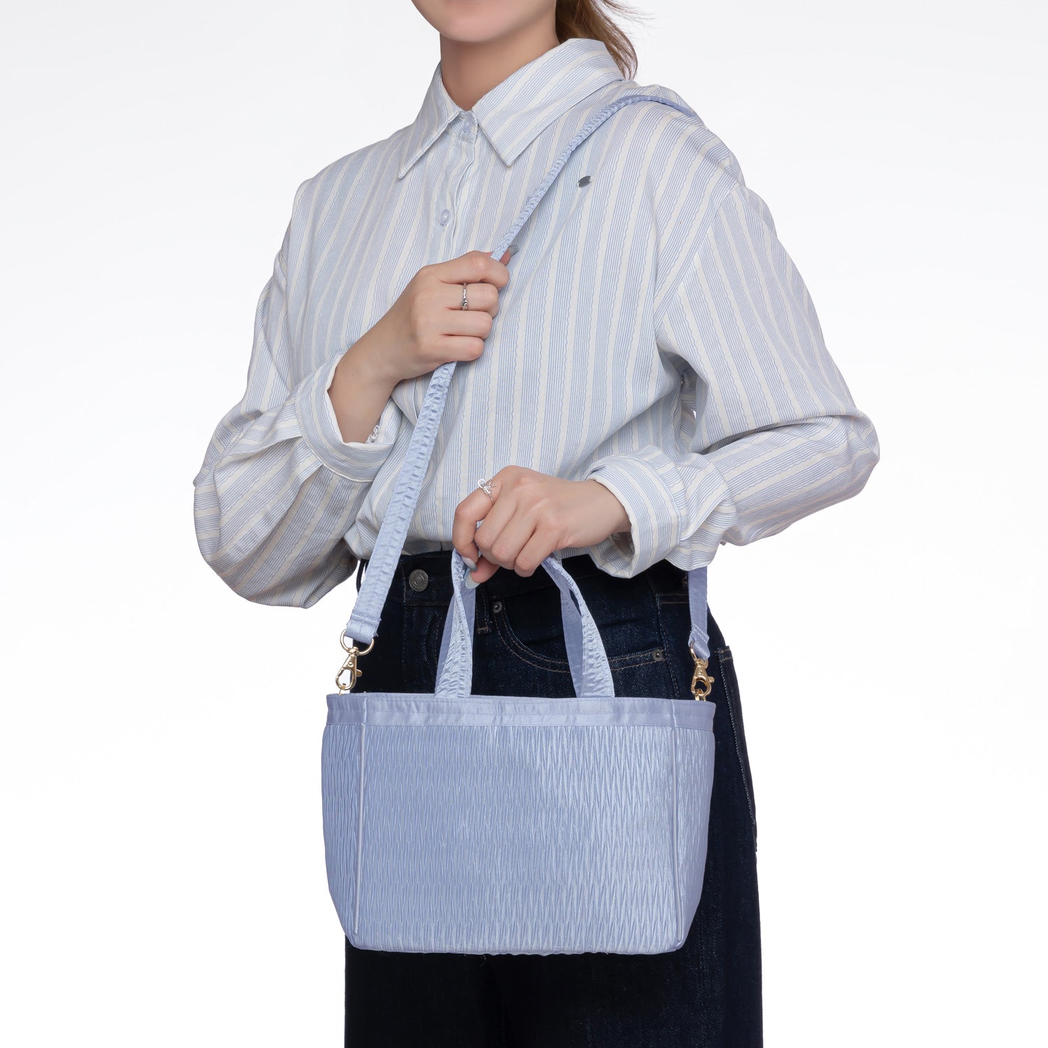 NaRaYa Pleated Satin Shoulder Bag