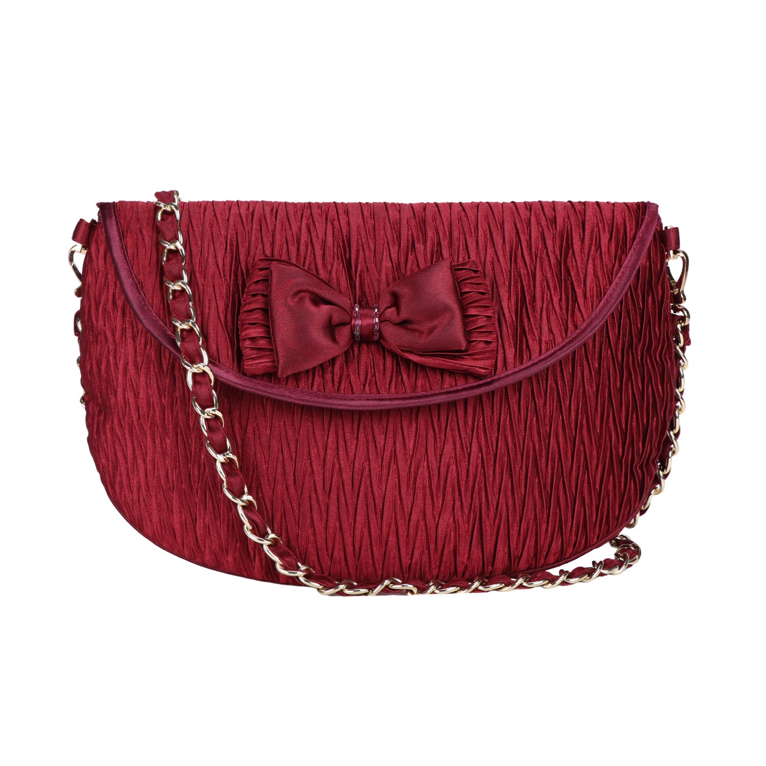 NaRaYa Pleated Satin Shoulder Bag - NaRaYa
